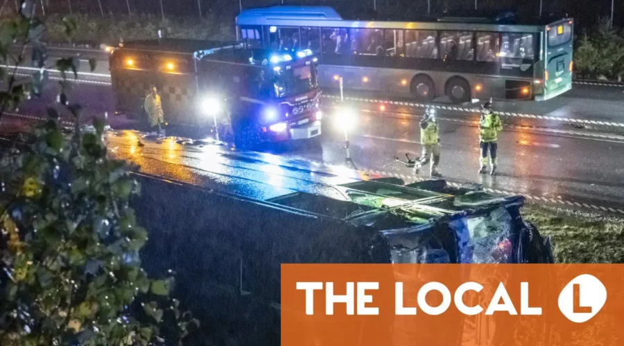 One dead and dozens injured in Swedish bus crash